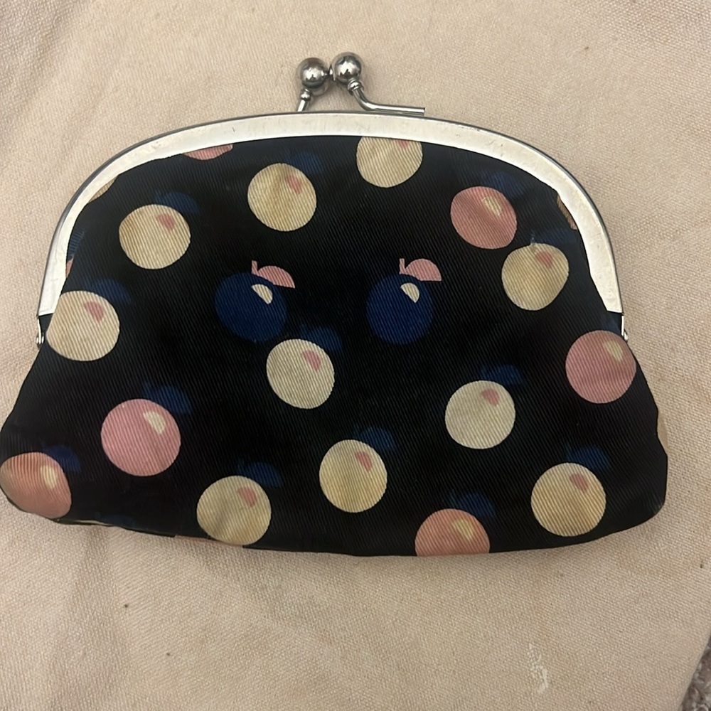 Elegant Black Polka Dot Cosmetic Bag